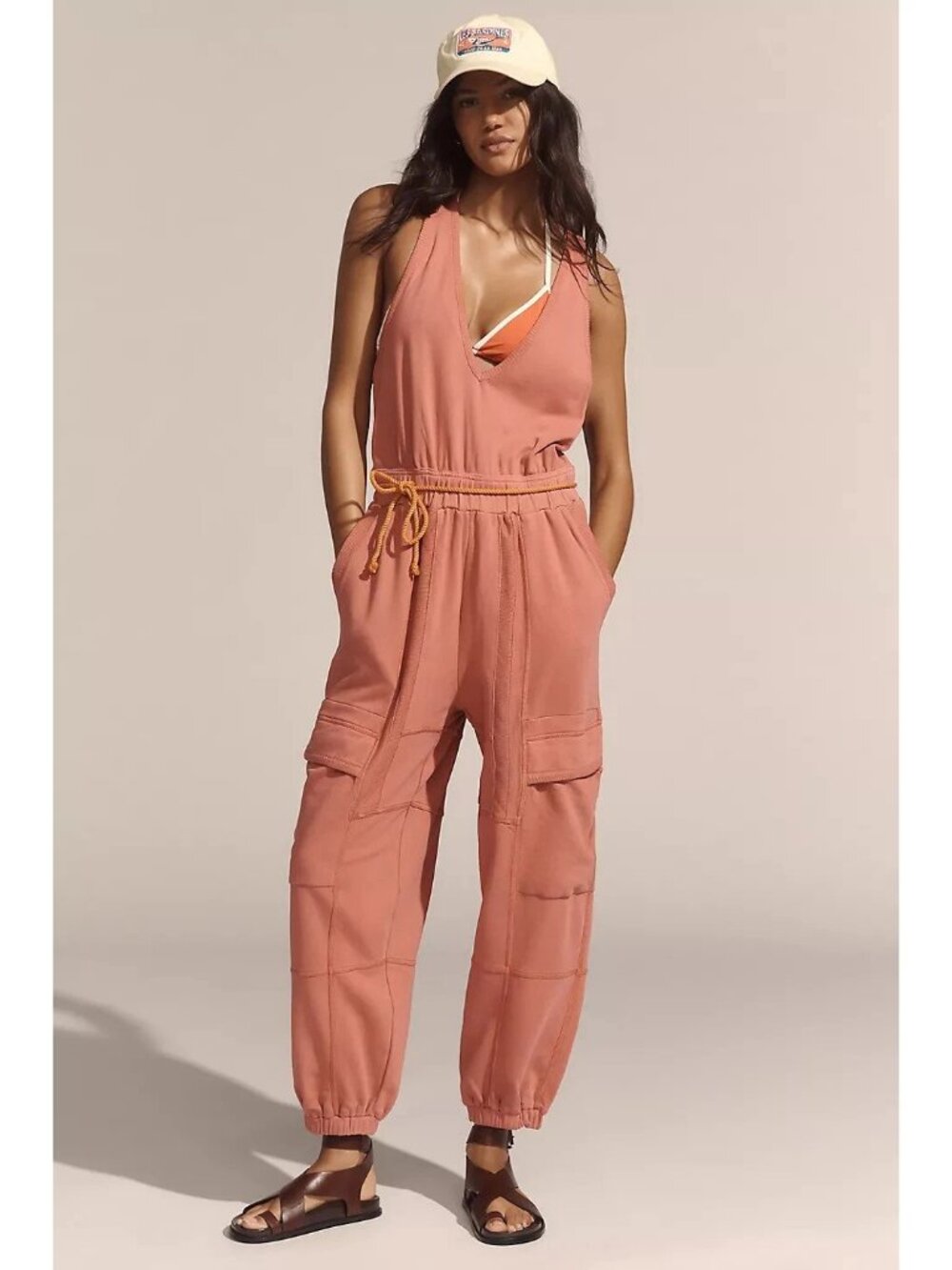 Daily Practice By Anthropologie Cloud Rest Sleeveless V-Neck Jumpsuit M 280507